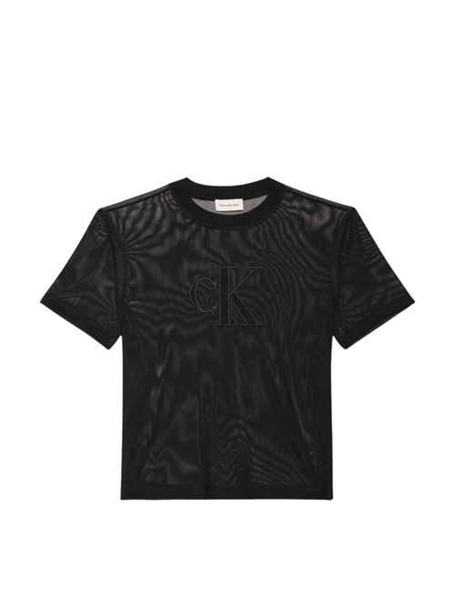 T-shirt girocollo in microrete Calvin Klein Jeans | LV044F218GUB1
